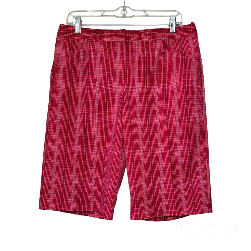 Izod PerformX, Cool-X Stretch Golf shorts. Red plaid. Women’s 8